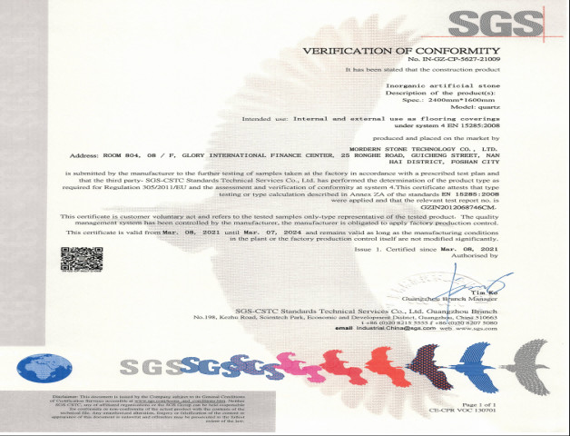 Estándar del CE de la piedra inorgánica artificial del cuarzo de Mordern Stone™